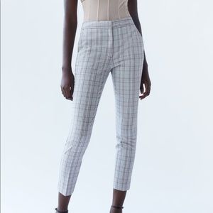 Zara Checkered Cigarette Pants